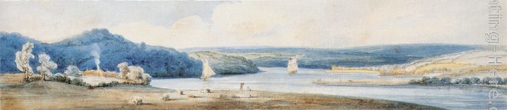 Estuary painting - Thomas Girtin Estuary art painting